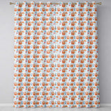 Watercolor Picnic Basket Food and Bottle Seamless Pattern  Readymade Eyelet Ring Top Thermal 100% Blackout Curtains