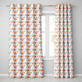 Watercolor Picnic Basket Food and Bottle Seamless Pattern  Readymade Eyelet Ring Top Thermal 100% Blackout Curtains