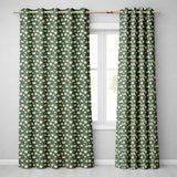Playful Picnic Baskets and Fruit  Dark Background Seamless Pattern  Readymade Eyelet Ring Top Thermal 100% Blackout Curtains