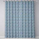 Stylized Seagulls with Abstract Ocean Shapes Seamless Pattern  Readymade Eyelet Ring Top Thermal 100% Blackout Curtains
