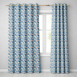 Stylized Seagulls with Abstract Ocean Shapes Seamless Pattern  Readymade Eyelet Ring Top Thermal 100% Blackout Curtains