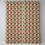 Vintage Style Red Protea Floral Seamless Pattern  Readymade Eyelet Ring Top Thermal 100% Blackout Curtains