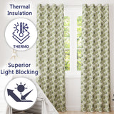 Fresh Watercolor Monstera Leaves in Soft Green Shades Seamless Pattern  Readymade Eyelet Ring Top Thermal 100% Blackout Curtains
