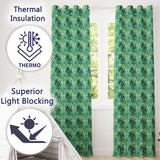 Pastel Tropical Monstera Leaves in Soft Pink and Green Seamless Pattern  Readymade Eyelet Ring Top Thermal 100% Blackout Curtains