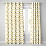 Earthy Green and Yellow Tropical Leaves Botanical Seamless Pattern  Readymade Eyelet Ring Top Thermal 100% Blackout Curtains