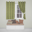 Layered Tropical Monstera and Palm Leaves Natural Green Seamless Pattern  Readymade Eyelet Ring Top Thermal 100% Blackout Curtains