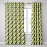 Layered Tropical Monstera and Palm Leaves Natural Green Seamless Pattern  Readymade Eyelet Ring Top Thermal 100% Blackout Curtains