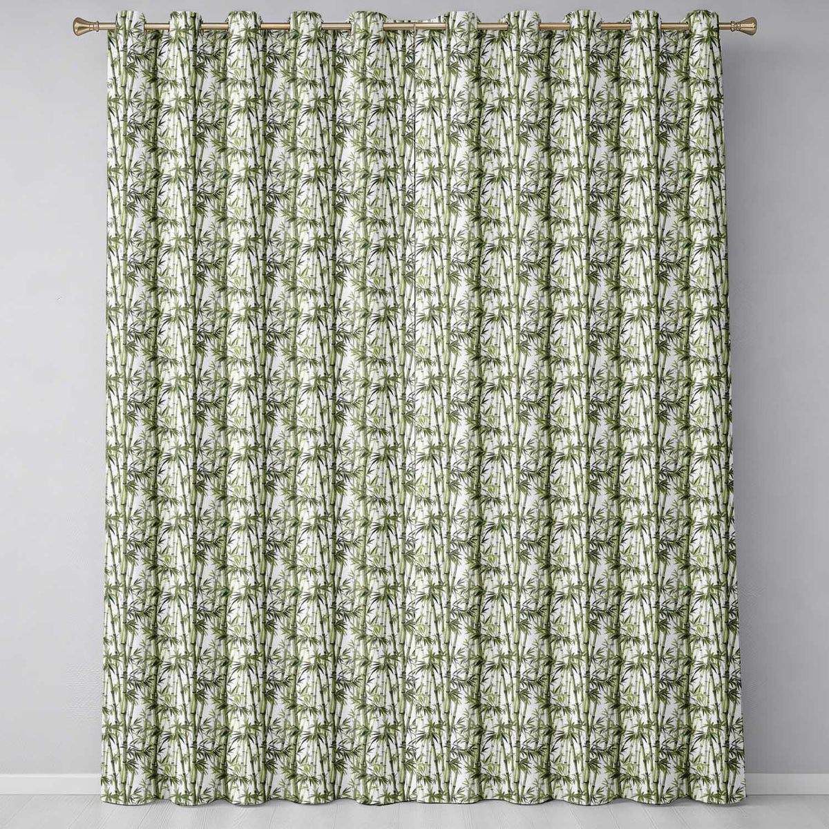 Realistic Green Bamboo Stems Dense Jungle Seamless Pattern  Readymade Eyelet Ring Top Thermal 100% Blackout Curtains