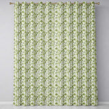 Light Green Bamboo Leaves with Soft White Background Seamless Pattern  Readymade Eyelet Ring Top Thermal 100% Blackout Curtains