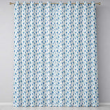 Blue Botanical Leaves Watercolor Floral Seamless Pattern  Readymade Eyelet Ring Top Thermal 100% Blackout Curtains
