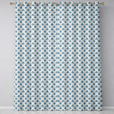 Soft Blue Lotus Style Floral Repeat Seamless Pattern  Readymade Eyelet Ring Top Thermal 100% Blackout Curtains
