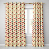 Berry Topped Cheesecake Slice Sweet Dessert Seamless Pattern  Readymade Eyelet Ring Top Thermal 100% Blackout Curtains