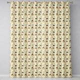 Cute Chocolate Vanilla Cake Mix Dessert Seamless Pattern  Readymade Eyelet Ring Top Thermal 100% Blackout Curtains