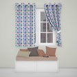 Blue Purple Watercolor Floral Abstract Artistic Seamless Pattern  Readymade Eyelet Ring Top Thermal 100% Blackout Curtains
