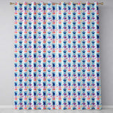 Blue Purple Watercolor Floral Abstract Artistic Seamless Pattern  Readymade Eyelet Ring Top Thermal 100% Blackout Curtains