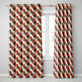 Abstract Orange Black Fluid Marble Swirl Seamless Pattern  Readymade Eyelet Ring Top Thermal 100% Blackout Curtains