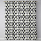 Black Damask Silhouette Ornamental Seamless Pattern  Readymade Eyelet Ring Top Thermal 100% Blackout Curtains