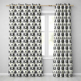 Black Damask Silhouette Ornamental Seamless Pattern  Readymade Eyelet Ring Top Thermal 100% Blackout Curtains