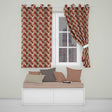 Red Floral Vintage Garden Seamless Pattern  Readymade Eyelet Ring Top Thermal 100% Blackout Curtains