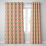 Autumn Coffee Cups with Falling Leaves Seamless Pattern  Readymade Eyelet Ring Top Thermal 100% Blackout Curtains