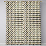 Elegant Vintage Damask Floral Beige and Charcoal Seamless Pattern  Readymade Eyelet Ring Top Thermal 100% Blackout Curtains