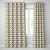 Elegant Vintage Damask Floral Beige and Charcoal Seamless Pattern  Readymade Eyelet Ring Top Thermal 100% Blackout Curtains