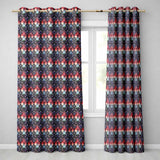 Elegant Gothic Floral Motif Red Blue and Purple Seamless Pattern  Readymade Eyelet Ring Top Thermal 100% Blackout Curtains