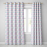 Pastel Art Nouveau Floral Soft Pink and Blue Seamless Pattern  Readymade Eyelet Ring Top Thermal 100% Blackout Curtains
