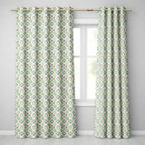 Colorful Ornamental Floral Tile Red Blue and Green Seamless Pattern  Readymade Eyelet Ring Top Thermal 100% Blackout Curtains