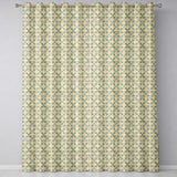 Orange Teal Geometric Floral Tile Seamless Pattern  Readymade Eyelet Ring Top Thermal 100% Blackout Curtains