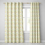 Delicate Feather Leaves Scandinavian Style Seamless Pattern  Readymade Eyelet Ring Top Thermal 100% Blackout Curtains