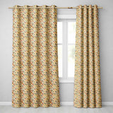 Earthy Tribal Symbols Hand Drawn Ethnic Seamless Pattern  Readymade Eyelet Ring Top Thermal 100% Blackout Curtains