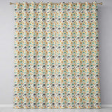 Whimsical Tribal Village Houses TreesAbstract Landscape Seamless Pattern  Readymade Eyelet Ring Top Thermal 100% Blackout Curtains