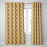 Elegant Feather Leaves Boho Earth Tones Seamless Pattern  Readymade Eyelet Ring Top Thermal 100% Blackout Curtains
