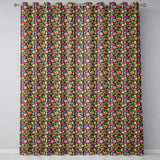 Vibrant Blooming Cactus Desert Garden Dark Background Seamless Pattern  Readymade Eyelet Ring Top Thermal 100% Blackout Curtains