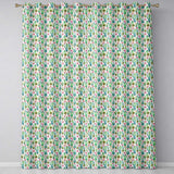 Fresh Green Cactus with Pink Flowers Watercolor Seamless Pattern  Readymade Eyelet Ring Top Thermal 100% Blackout Curtains