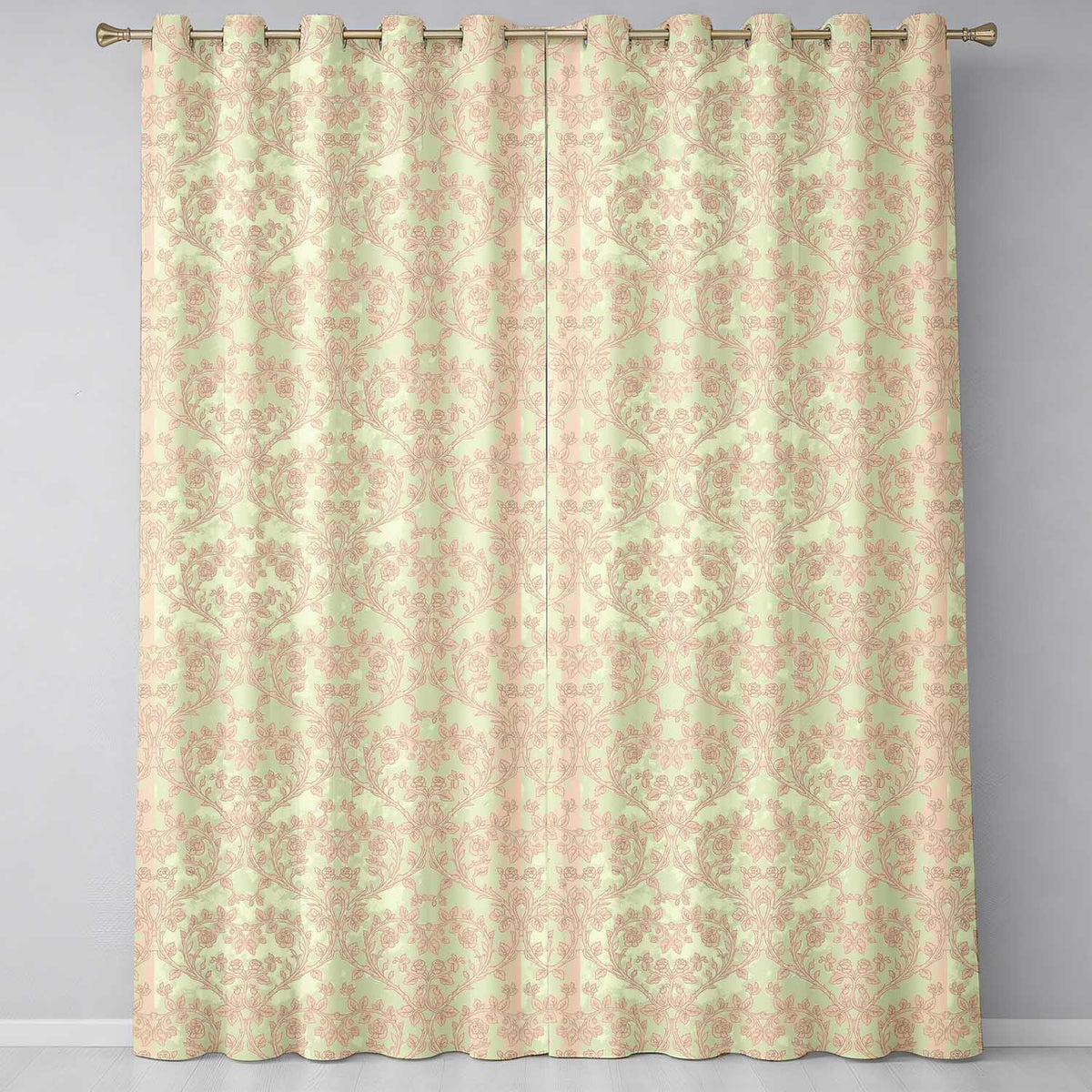 Ornate Rose Heart Vine Romantic Seamless Pattern  Readymade Eyelet Ring Top Thermal 100% Blackout Curtains