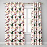Santa Snowman Christmas Tree Gift Seamless Pattern  Readymade Eyelet Ring Top Thermal 100% Blackout Curtains