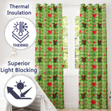 Cute Christmas Tree Gift Heart Plaid Seamless Pattern  Readymade Eyelet Ring Top Thermal 100% Blackout Curtains