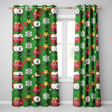 Cute Snowman Ornament Star Snowflake Seamless Pattern  Readymade Eyelet Ring Top Thermal 100% Blackout Curtains