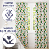 Cute Christmas Tree Candy Cane Star Holly Seamless Pattern  Readymade Eyelet Ring Top Thermal 100% Blackout Curtains