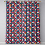 Cute Santa Teapot Candy Cane Holly Seamless Pattern  Readymade Eyelet Ring Top Thermal 100% Blackout Curtains
