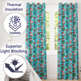Cute Snowman Xmas Day Wreath Gifts Festive Seamless Pattern  Readymade Eyelet Ring Top Thermal 100% Blackout Curtains