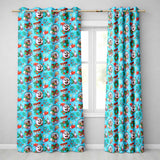 Cute Snowman Xmas Day Wreath Gifts Festive Seamless Pattern  Readymade Eyelet Ring Top Thermal 100% Blackout Curtains