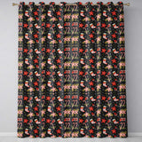 Cute Christmas Stockings Candy Canes Holly Floral Seamless Pattern  Readymade Eyelet Ring Top Thermal 100% Blackout Curtains