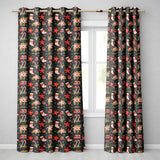 Cute Christmas Stockings Candy Canes Holly Floral Seamless Pattern  Readymade Eyelet Ring Top Thermal 100% Blackout Curtains