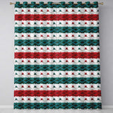 Cute Festive Knitted Texture Red Green White Cozy Seamless Pattern  Readymade Eyelet Ring Top Thermal 100% Blackout Curtains