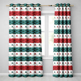 Cute Festive Knitted Texture Red Green White Cozy Seamless Pattern  Readymade Eyelet Ring Top Thermal 100% Blackout Curtains