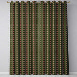 Cute Green Knitted Heart Nordic Minimal Festive Seamless Pattern  Readymade Eyelet Ring Top Thermal 100% Blackout Curtains