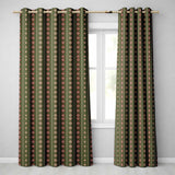 Cute Green Knitted Heart Nordic Minimal Festive Seamless Pattern  Readymade Eyelet Ring Top Thermal 100% Blackout Curtains
